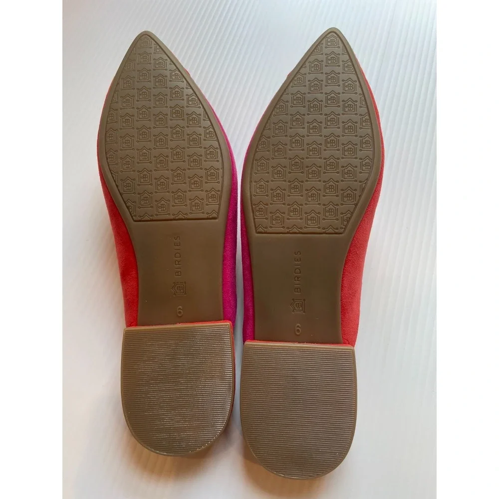 Birdies The Swan Slides Flats in Fruit Punch Leather Pointed Toe Mule 6 NIB